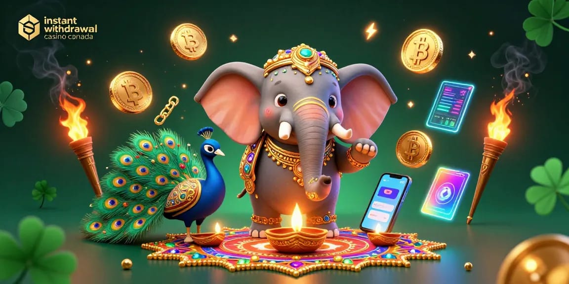 Engage with instant withdrawal casino Canada through a vibrant 3D illustration of a colorful scene.
