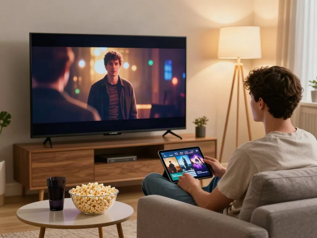 Enjoying films on https://moviesbox.net.co/ with engaging home entertainment setup.